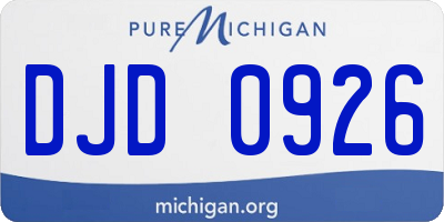 MI license plate DJD0926