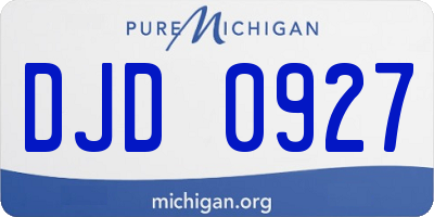 MI license plate DJD0927
