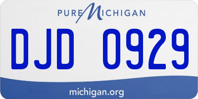 MI license plate DJD0929