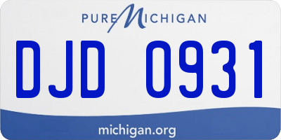 MI license plate DJD0931