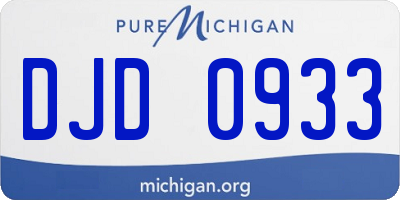 MI license plate DJD0933