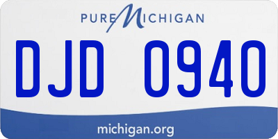 MI license plate DJD0940