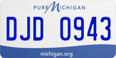 MI license plate DJD0943
