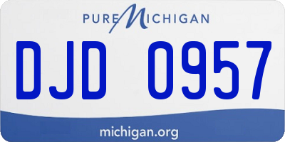 MI license plate DJD0957