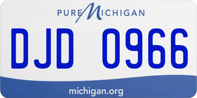 MI license plate DJD0966