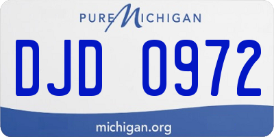 MI license plate DJD0972