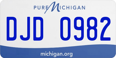 MI license plate DJD0982