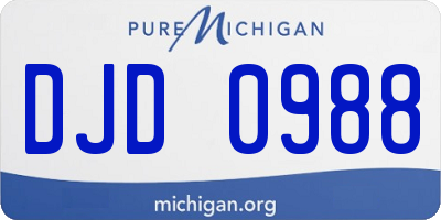 MI license plate DJD0988