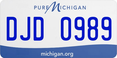MI license plate DJD0989