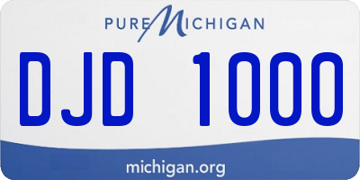 MI license plate DJD1000
