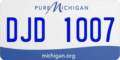 MI license plate DJD1007