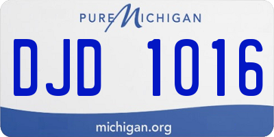 MI license plate DJD1016