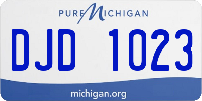 MI license plate DJD1023