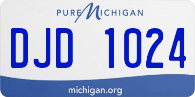 MI license plate DJD1024