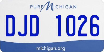 MI license plate DJD1026