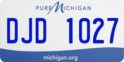 MI license plate DJD1027