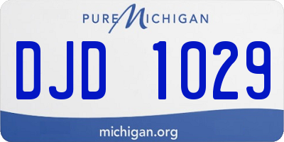 MI license plate DJD1029