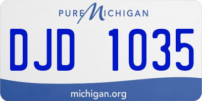 MI license plate DJD1035