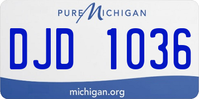 MI license plate DJD1036