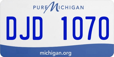 MI license plate DJD1070