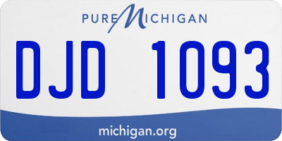 MI license plate DJD1093