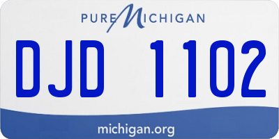 MI license plate DJD1102