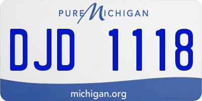 MI license plate DJD1118