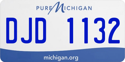 MI license plate DJD1132