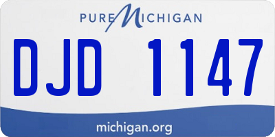 MI license plate DJD1147