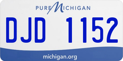 MI license plate DJD1152