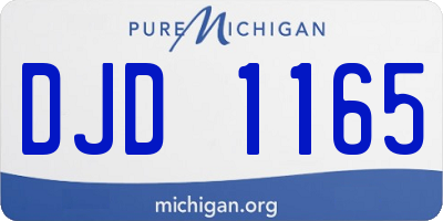 MI license plate DJD1165