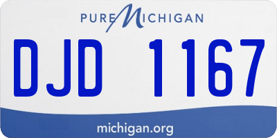 MI license plate DJD1167