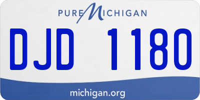 MI license plate DJD1180