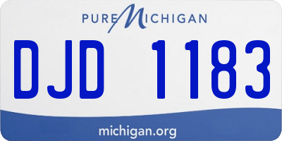MI license plate DJD1183