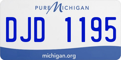 MI license plate DJD1195