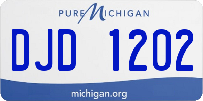 MI license plate DJD1202