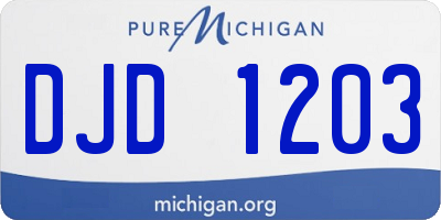 MI license plate DJD1203