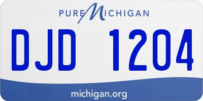 MI license plate DJD1204