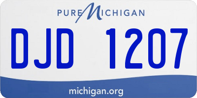 MI license plate DJD1207