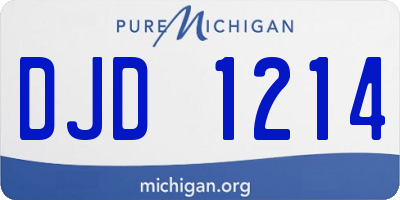 MI license plate DJD1214