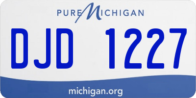 MI license plate DJD1227