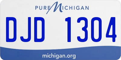 MI license plate DJD1304
