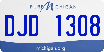 MI license plate DJD1308