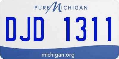 MI license plate DJD1311