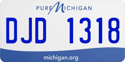 MI license plate DJD1318