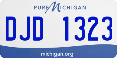 MI license plate DJD1323