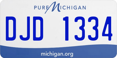 MI license plate DJD1334
