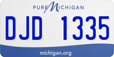 MI license plate DJD1335