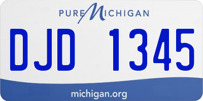 MI license plate DJD1345