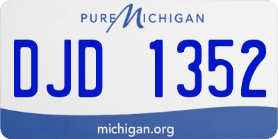MI license plate DJD1352